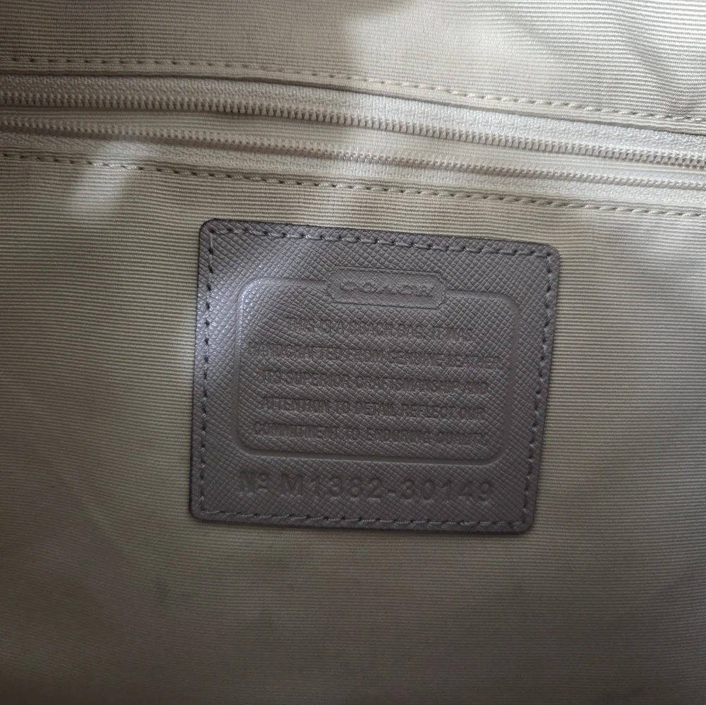 Coach Bleeker Saffiano Riley Carryall Large Crossbody Bag Taupe #30149 - Picture 14 of 16